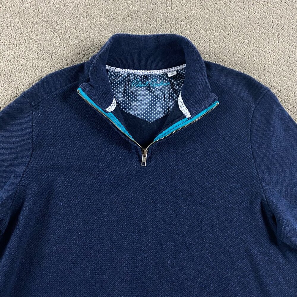 Robert Graham Sweater Men's XL Blue 1/4 Zip Knit